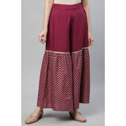 Women Regular Fit Maroon Viscose Rayon Trousers-image-45