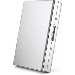 aureval Premium RFID Blocking Metal Card Holder Wallet | Slim Business Card Case | Professional Gift for Men & Women | 6 Slot (Silver)-picture-12