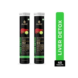 Auric Liver Detox Effervescent with 10 Ayurvedic Herbs, Clinically Researched ingredients , 2 Tubes-picture-13