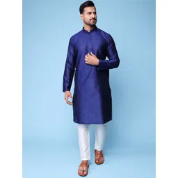 AURIK Men Solid Silk Kurta with pyjama-picture-23