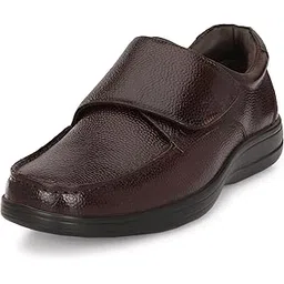 auserio Men's Full Grain Leather Velcro Slip On Formal Shoes | Anti Skid Sole | Antimicrobial Memory Foam Padded Insole with Detailed Stich | Comfort Shoes for Office & Parties (076.077.078)-picture-13