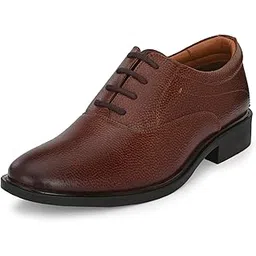 auserio Men's Oxford Full Grain Leather Derby Lace Up Formal Shoes | Anti Skid Sole & Waxed Laces |Antimicrobial Memory Foam Padded Insole with Detailed Stich| Shoes for Office & Parties(037.038.039)-picture-53