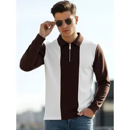 AUSK Men Colourblocked Polo Collar T-shirt-image-16