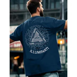 AUSK Men Graphic Printed Round Neck Cotton Oversized T-shirt image 1