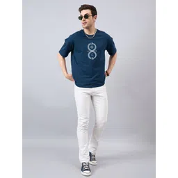 AUSK Men Graphic Printed Round Neck Cotton Oversized T-shirt image 2