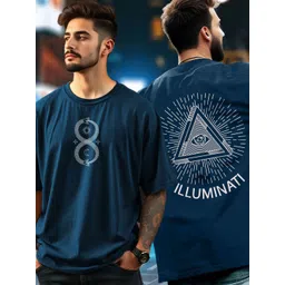 AUSK Men Graphic Printed Round Neck Cotton Oversized T-shirt image 4