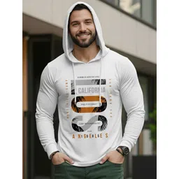 AUSK Men Typography Printed Hooded Cotton Slim Fit T-shirt-picture-23