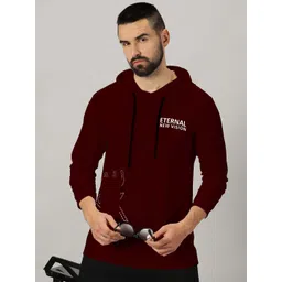 AUSK Typography Printed Hooded Long Sleeves Pockets Regular T-shirt-picture-21