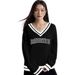 ausk Women Tshirt || Full Sleeve Printed V Neck Regular Fit T-Shirt for Womens-picture-18