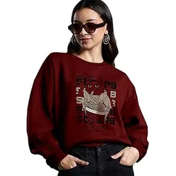 ausk Womens Loosfit, Front Printed Unique Design with Long Sleeves Sweatshirt-picture-41