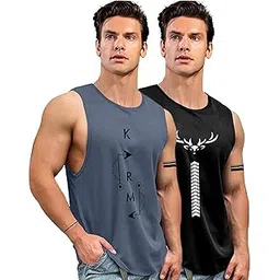 Men Sports Vest || Gym Vests for Mens || Sport T-Shirts (Pack of 2)-image-29