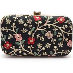 authentic ak Stylish and Versatile Women's Black Multicolour Clutch Purse-picture-42