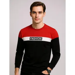 AUTNA Men Colourblocked Round Neck Cotton Sweatshirt-picture-32