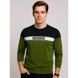 AUTNA Men Colourblocked Round Neck Sweatshirt-picture-29