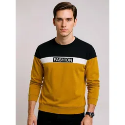 AUTNA Men Colourblocked Round Neck Sweatshirt-picture-13