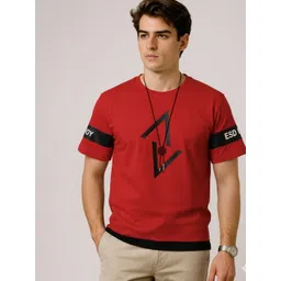 AUTNA Men Cotton Typography Printed Round Neck Drop-Shoulder Sleeves Regular Fit T-shirt-picture-31