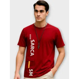 AUTNA Men Typography Printed Round Neck Cotton T-shirt-picture-12