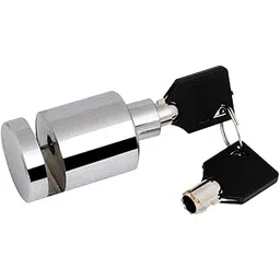 Auto Hub Anti Theft Heavy Duty Disc Brake Lock Anti Theft Stainless Steel Wheel Locking Security Lock for Bike and Motorcycle (Chrome, Painted Finish) image 1