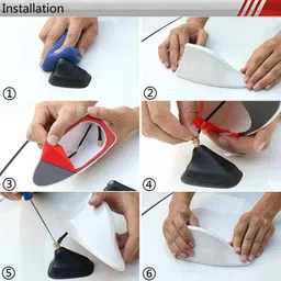 auto kite R7S81 Red Car Shark Fin Signal (AM/FM) Receiver Antenna for All Cars Hidden Vehicle Antenna image 3