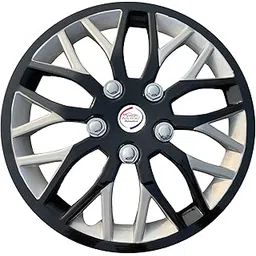 Auto Pearl - 13" inch | Set of 4 Pcs| Press Type Hubcap Wheel Cover Replacements for OEM Steel Wheels Polypropylene material with Retention Ring|Compatible with Alto K10 (2010-13) |Color: Black Silver-picture-12