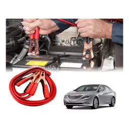 Auto Pearl 2.29 m (7.5 Ft) 500 A Heavy Duty Booster Anti Tangle Battery Jumper Cable for Sonata (Pack of 2)-image-2