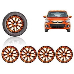 Auto Pearl 4 Pcs 13 inch ABS Black &a; Orange Press Type Fitting Car Wheel Cover Set for Maruti Alto K10 New-image-23
