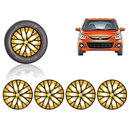 Auto Pearl 4 Pcs 13 inch ABS Black &a; Yellow Press Type Fitting Car Wheel Cover Set for Maruti Alto K10 New-image-33