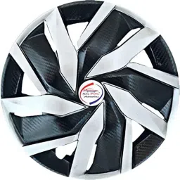 Auto Pearl 4 Pcs 13 inch Black &a; Silver ABS Press Type Hubcap Wheel Cover Set with Retention Ring for All Cars 0RC31-picture-34