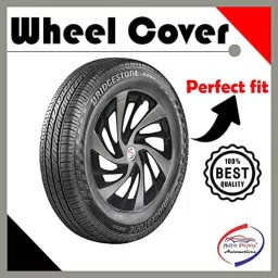 Auto Pearl 4 Pcs 13 inch Silver &a; Black ABS Press Type Hubcap Wheel Cover Set with Retention Ring for Tata Tiago 2020 XB XE XM image 4