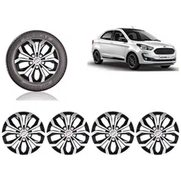 Auto Pearl 4 Pcs 14 inch Black ABS Press Type Hubcap Wheel Cover Set with Retention Ring for Ford FigoAspire2019-picture-34