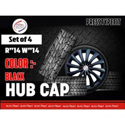 Auto Pearl 4 Pcs 14 inch Black ABS Press Type Hubcap Wheel Cover Set with Retention Ring for Honda AmazeType1 image 3