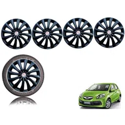 Auto Pearl 4 Pcs 14 inch Black ABS Press Type Hubcap Wheel Cover Set with Retention Ring for Honda Brio-picture-25