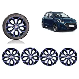 Auto Pearl 4 Pcs 14 inch Black ABS Press Type Hubcap Wheel Cover Set with Retention Ring for Hyundai i10GrandNios-picture-16