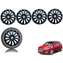 Auto Pearl 4 Pcs 14 inch Black ABS Press Type Hubcap Wheel Cover Set with Retention Ring for Hyundai I20Elite-picture-31