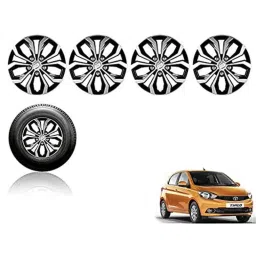 Auto Pearl 4 Pcs 14 inch Black ABS Press Type Hubcap Wheel Cover Set with Retention Ring for Tata Tiago�XTXZ-picture-36
