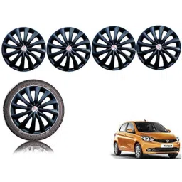 Auto Pearl 4 Pcs 14 inch Black ABS Press Type Hubcap Wheel Cover Set with Retention Ring for Tata Tigor�XMXTXTA-picture-22