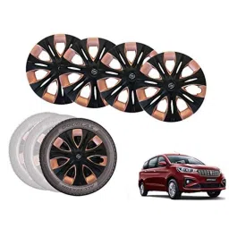 Auto Pearl 4 Pcs 15 inch Black &a; Copper ABS Press Type Hubcap Wheel Cover Set with Retention Ring for Maruti Suzuki Ertiga2018-picture-23