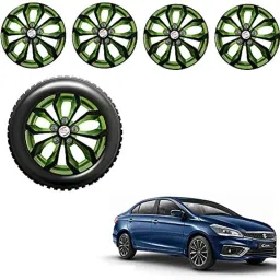 Auto Pearl 4 Pcs 15 inch Black &a; Green ABS Press Type Hubcap Wheel Cover Set with Retention Ring for Maruti Suzuki Ciaz2018-picture-46