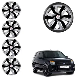 Auto Pearl 4 Pcs 15 inch Black &a; Grey ABS Reverse Hubcap Wheel Cover Set with Retention Ring for Ford Fusion-picture-14