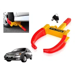 Auto Pearl Adjustable Anti Theft Yellow, Red Wheel Clamp Lock Compatible with Chevrolet Optra SRV-image-33