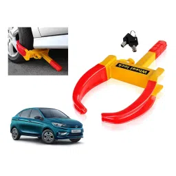Auto Pearl Adjustable Anti Theft Yellow, Red Wheel Clamp Lock for Tata Tigor 1.05 Revotorq XE-image-43