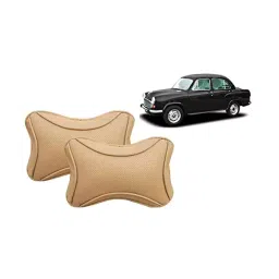 Auto Pearl Beige Dots CV Car Neck Rest Pillow Compatible for Hindustan Ambassador-picture-35