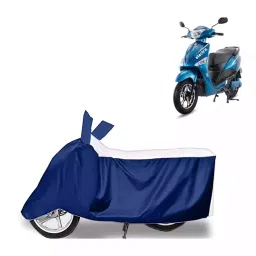 Auto Pearl Bike Cover for Hero Electric Electric Optima (White & Blue)-picture-41