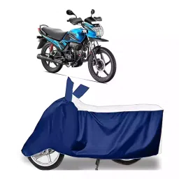 Auto Pearl Bike Cover for Hero Passion Pro TR (White & Blue)-picture-20