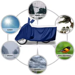 Auto Pearl Bike Cover for Hero Xtreme 160 R (White & Blue) image 4