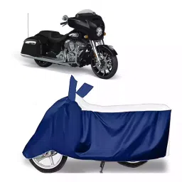 Auto Pearl Bike Cover for Indian Chief Vintage (White & Blue)-picture-13