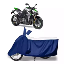 Auto Pearl Bike Cover for Kawasaki Z1000 (White & Blue)-picture-31