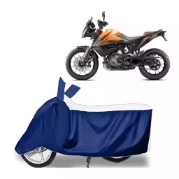 Auto Pearl Bike Cover for KTM 390 Adventure (White & Blue)-picture-34