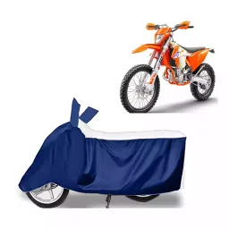 Auto Pearl Bike Cover for KTM 450 X (White & Blue)-picture-44