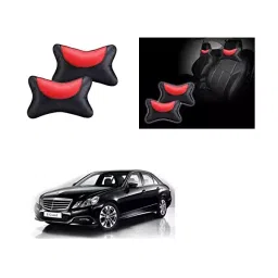 Auto Pearl Black and Red Designer Car Neck Rest Pillow Compatible for Mercedes Benz E 280-picture-21
